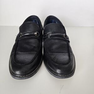 Steve Madden Mens Black Leather Slip On Loafers Sz 11‎